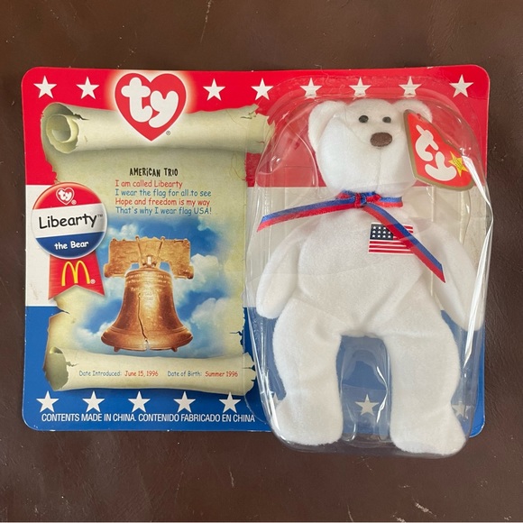 3 Collectible TY McDonald's Beanie Babies (Libearty, Germania, Millennium) NIB - Picture 2 of 7